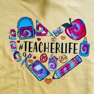 Gildan Yellow #TeacherLife Graphic Tee